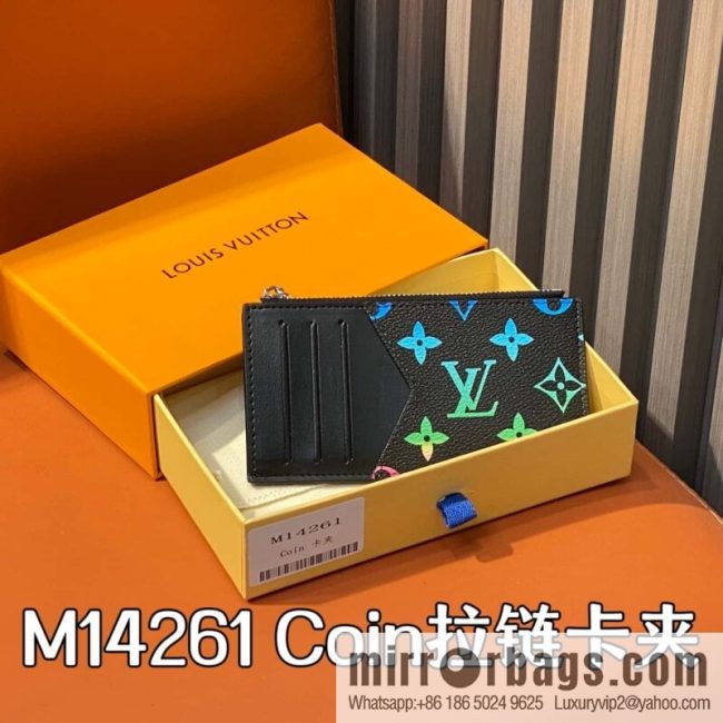 [Original order boutique] M14261 black gradual change card bag card clip, new Coin zipper card clip