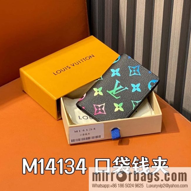 [Original single boutique] M14134 black gradual change card bag pocket wallet, pocket wallet
