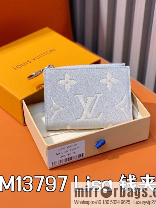 [Original order boutique] M13797 mashed taro purple (silk screen printing) full leather 20% off wallet Lisa wallet