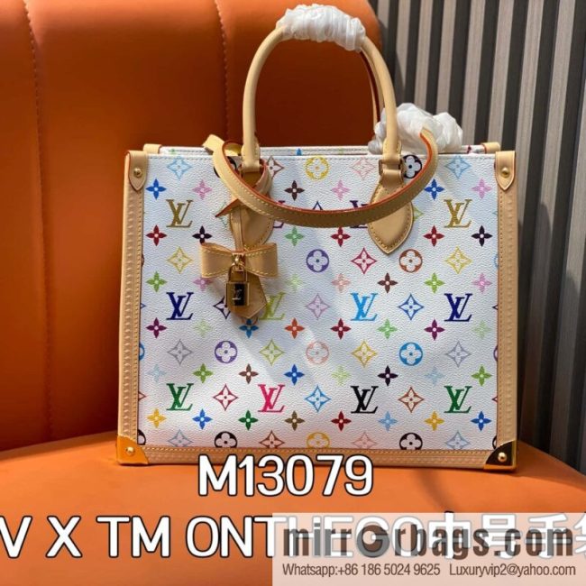 [Boutique‑grade] M13079 white color, square bag LV X TM ONTHEGO medium handbag