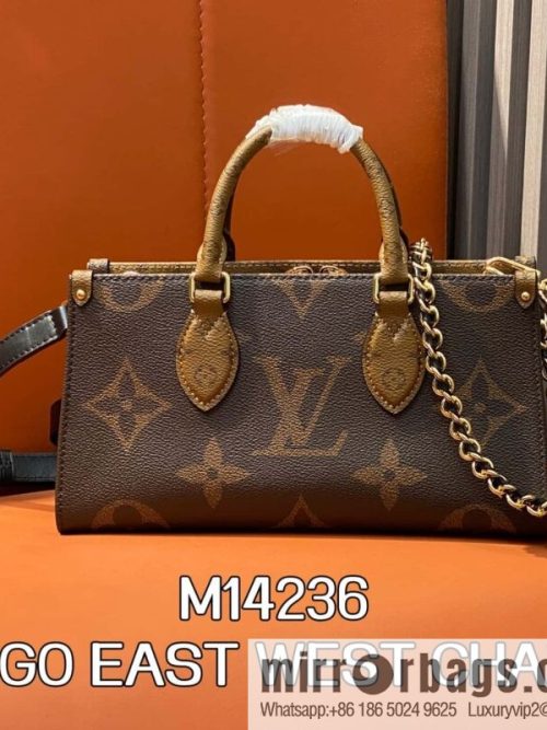 [Original order boutique] M14236 presbyopia/yellow flower, chain square bag ONTHEGO EAST WEST CHAIN handbag