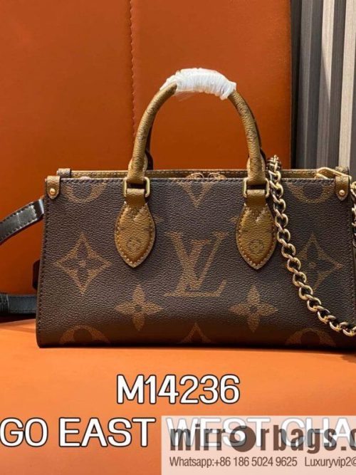 [Original order boutique] M14236 presbyopia/yellow flower, chain square bag ONTHEGO EAST WEST CHAIN handbag