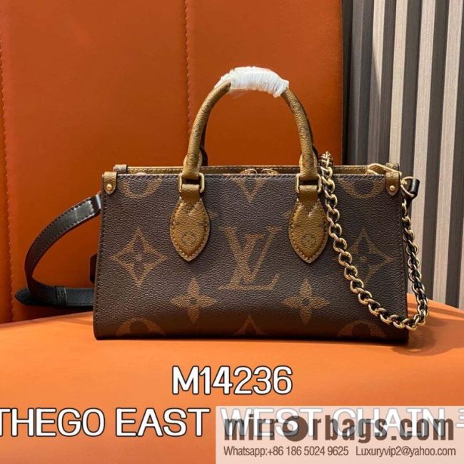 [Original order boutique] M14236 presbyopia/yellow flower, chain square bag ONTHEGO EAST WEST CHAIN handbag