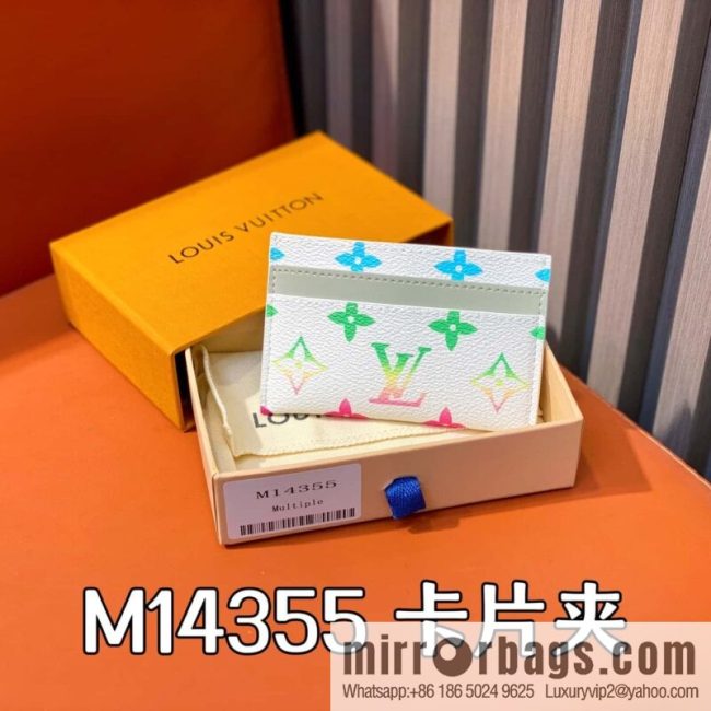 [Boutique‑grade] M14355 white gradual change card bag wallet, card clip