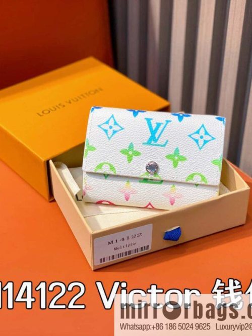 [Original single boutique] M14122 white gradual change three fold wallet Victor wallet