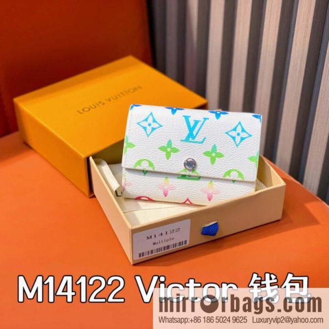 [Original single boutique] M14122 white gradual change three fold wallet Victor wallet