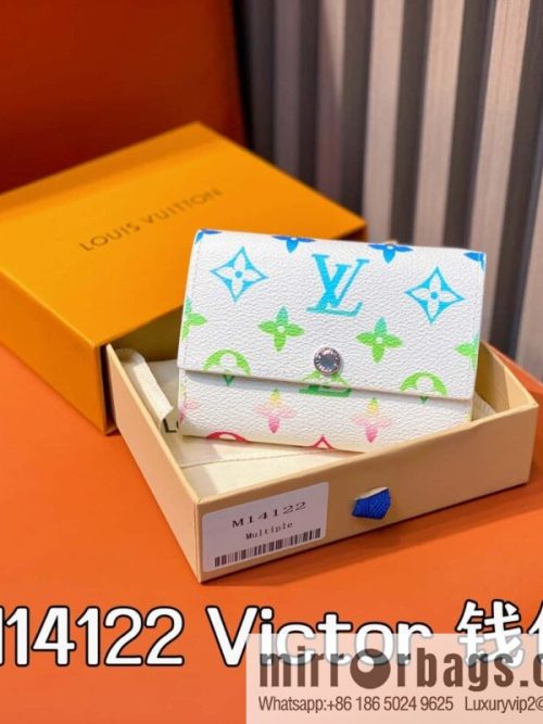 [Original single boutique] M14122 white gradual change three fold wallet Victor wallet