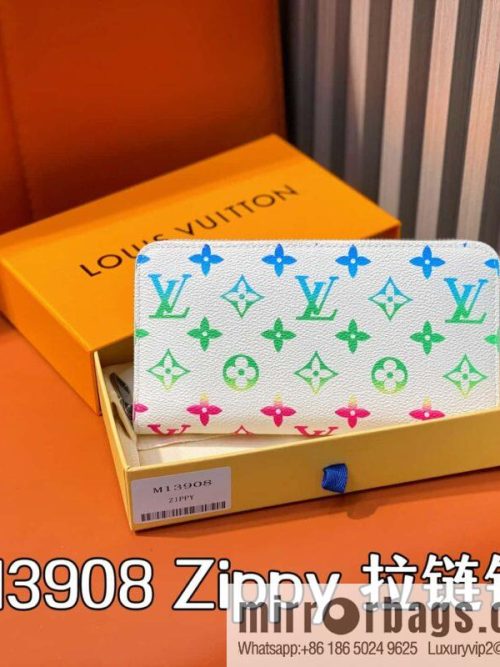 [Original single boutique] M13908 white color gradual change single zipper wallet Zippy zipper wallet