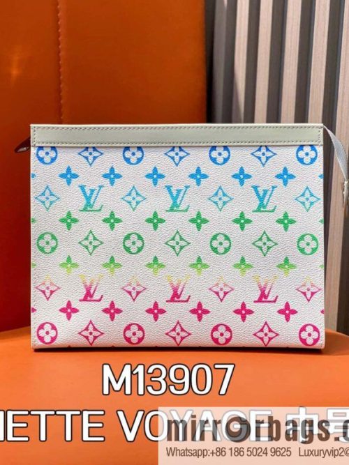 [Original order boutique] M13907 white gradual change handbag clutch bag POCHETTE VOYAGE medium handbag
