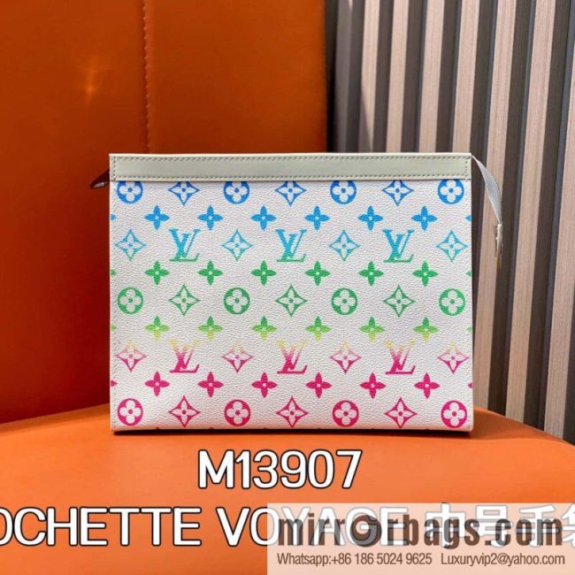 [Original order boutique] M13907 white gradual change handbag clutch bag POCHETTE VOYAGE medium handbag