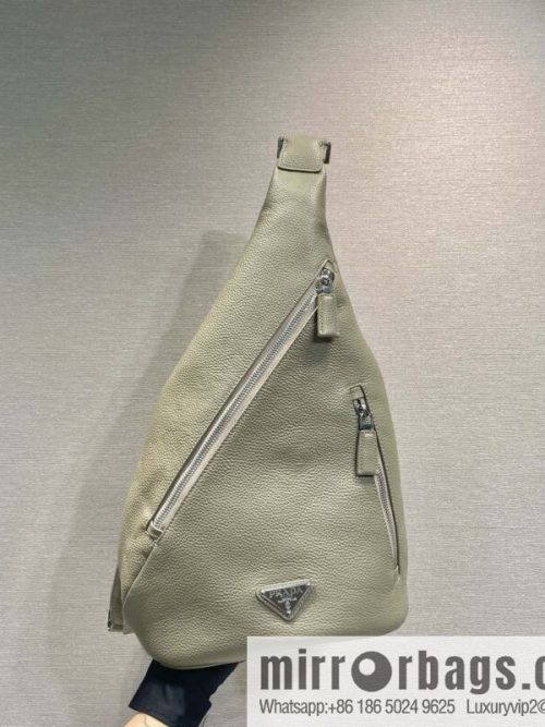 PRADA 🎉 new breast bag 🎉 2VZ092A full leather 🎉 gray