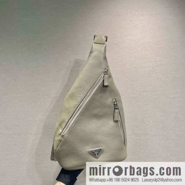 PRADA 🎉 new breast bag 🎉 2VZ092A full leather 🎉 gray