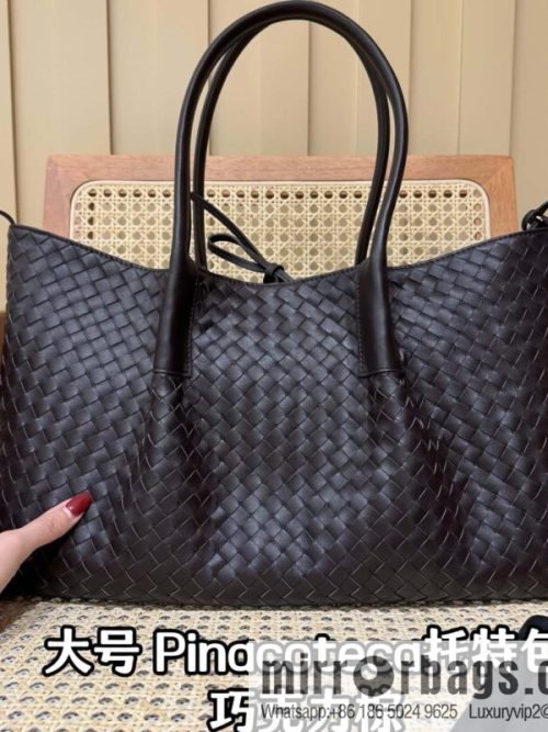 BV Large Pinacoteca Tote Bag 817166 Chocolate Brown