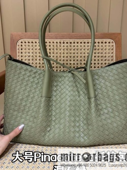 BV Large Pinacoteca Tote Bag 817166 Travertine Green