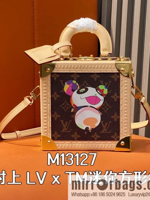 [Original order boutique] M13127 presbyopia silk screen printing, square box LV X Murakami LV x TM mini square suitcase