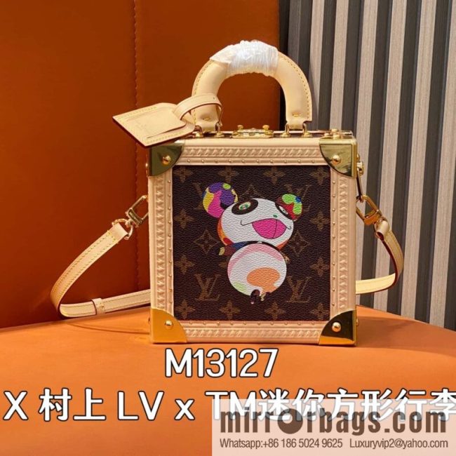 [Boutique‑grade] M13127 presbyopia silk screen printing, square box LV X Murakami LV x TM mini square suitcase