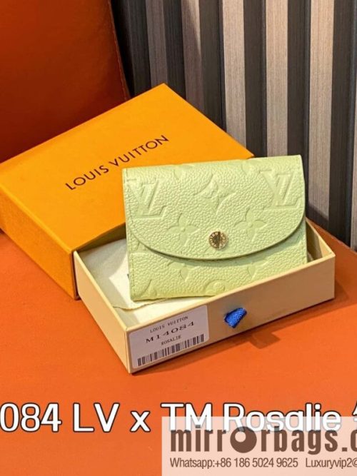 [Original order boutique] M14084 green white color, change bag wallet LV x TM Rosalie Coin Perth wallet