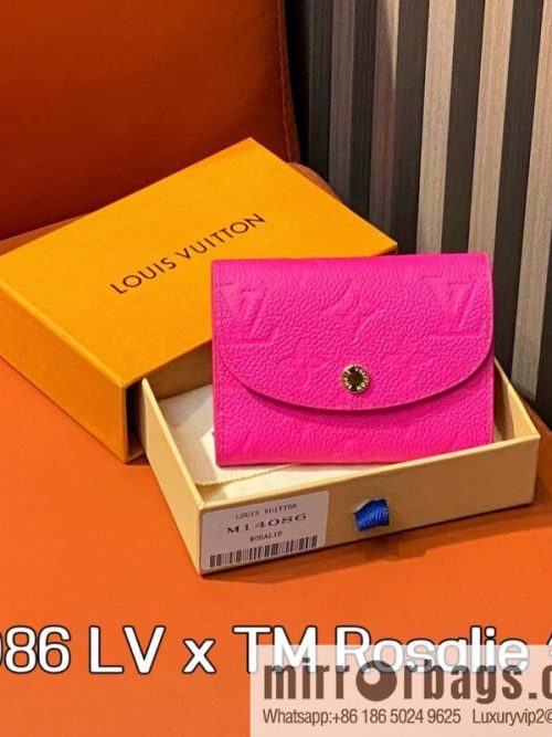 [Original order boutique] M14086 rose red and white, change bag wallet LV x TM Rosalie Coin Perth wallet