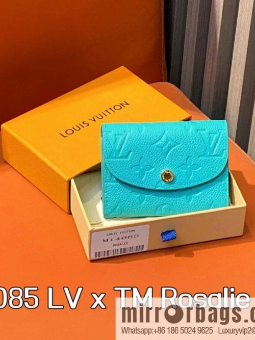 [Original order boutique] M14085 blue white color, change bag wallet LV x TM Rosalie Coin Perth wallet