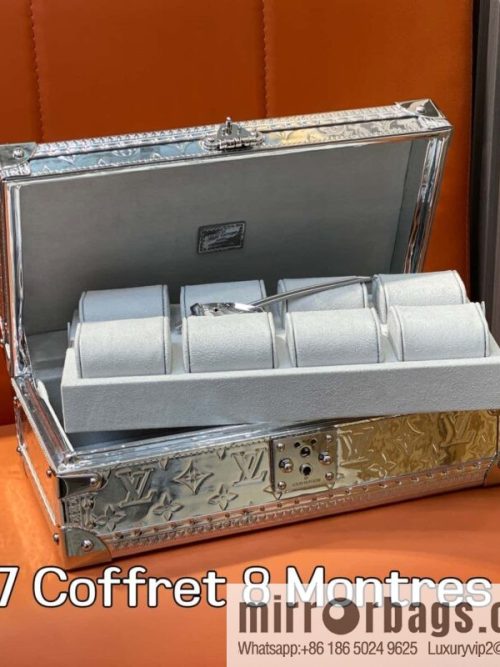 [Original order boutique] M12277 silver patent leather, case watch case Coffret 8 Montres watch case
