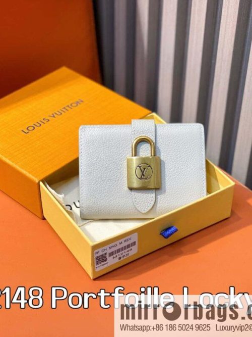 [Original order boutique] M12148 taro ash, full leather wallet series Portfoille Locky wallet