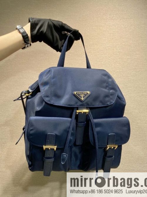 PRADA 🎉 Gold Buckle Classic Backpack 🎉 1BZ677 Gold Hardware 🎉🎉 Blue