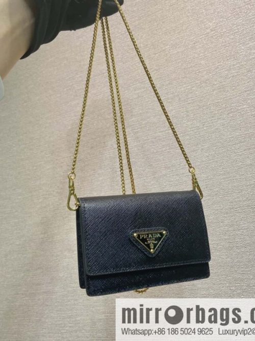 PRADA 🎉 Chain Card Case 🎉 1MR034 Mini 🎉🎉 Black