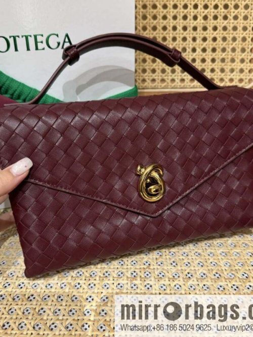 BV Knot Lock Messenger Bag 817191 Barolo Burgundy