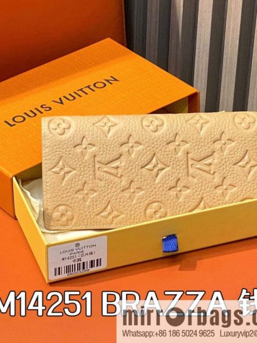 [Original order boutique] M14251 khaki, full leather long suit clip BRAZZA wallet