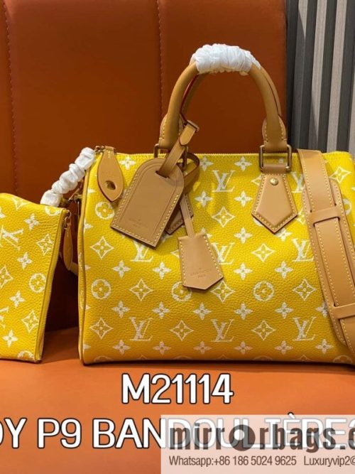 [Original order boutique] M21114 yellow, full leather pillow bag speedy SPEEDY P9 BANDOULIZRE30 handbag