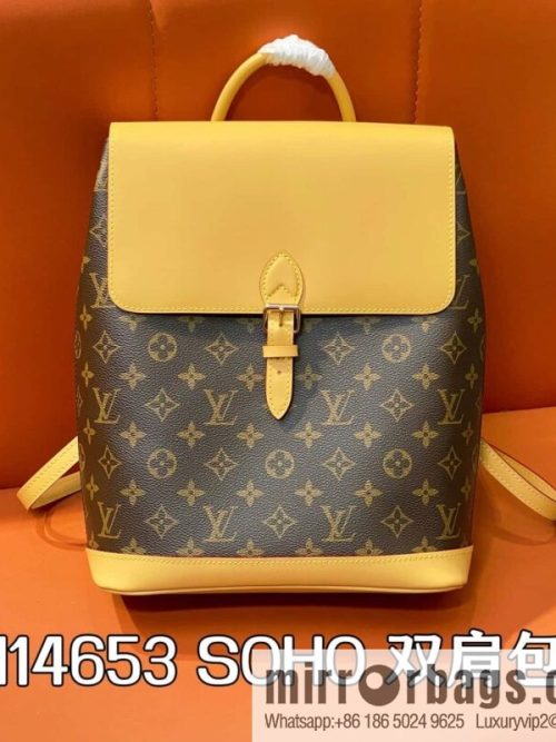 [Original order boutique] M14653 presbyopia yellow leather, backpack SOHO backpack