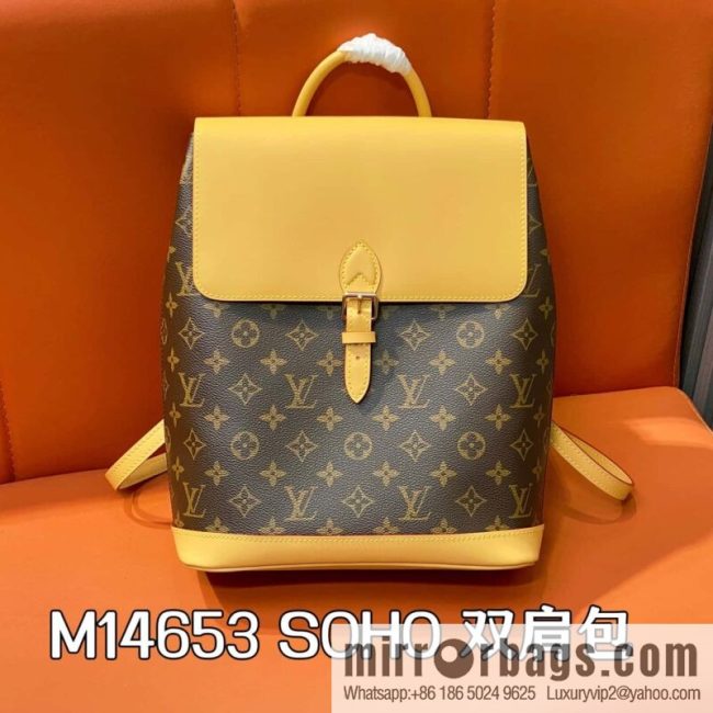 [Boutique‑grade] M14653 presbyopia yellow leather, backpack SOHO backpack