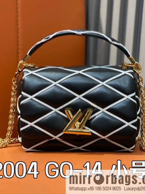 [Original order boutique] M12004 black and white full leather, chain bag diamond Twist GO-14 small handbag