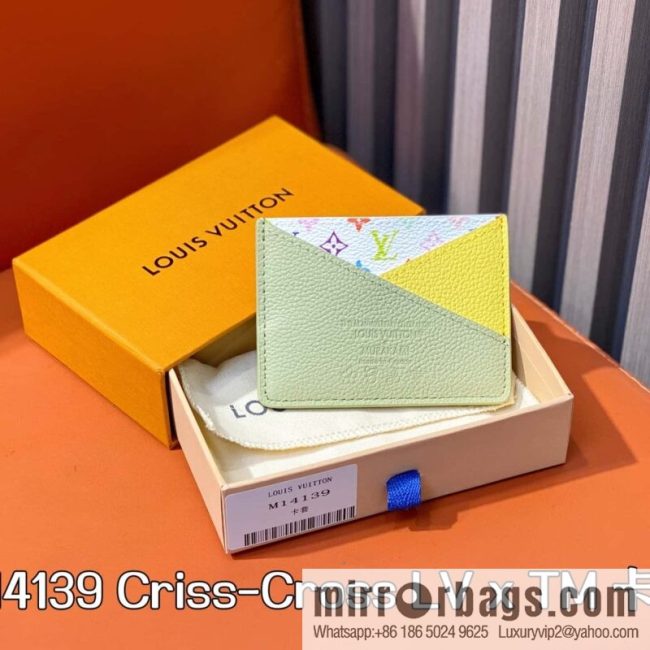 [Boutique‑grade] M14139 green, card bag wallet Criss-Cross LV x TM card holder