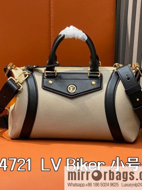 [Original single boutique] M14721 taupe, full leather locomotive bag LV Biker small handbag M14514 black 2025 spring and summer show