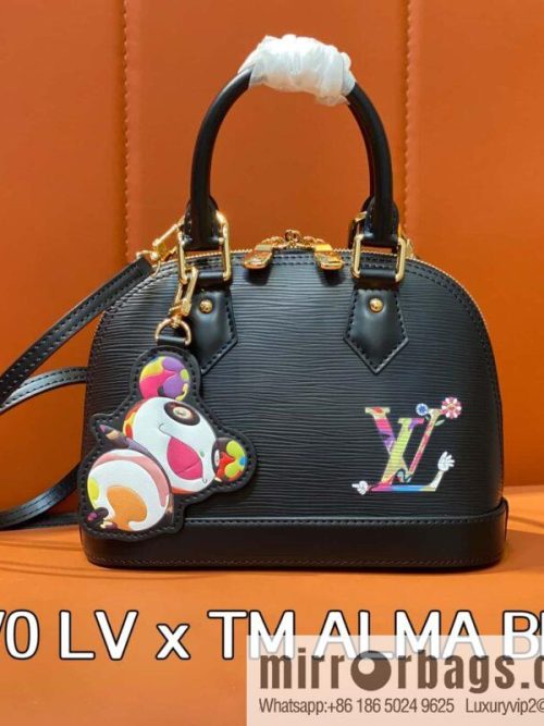 [Original order boutique] M13670 black, water ripple shell bag, the new LV x TM ALMA BB handbag of the season.