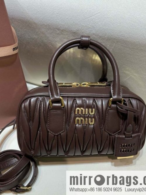 Sheepskin Textured Retro Rectangle Bag | Leather Bowling Bag 5BB142 💕💕 Chocolate