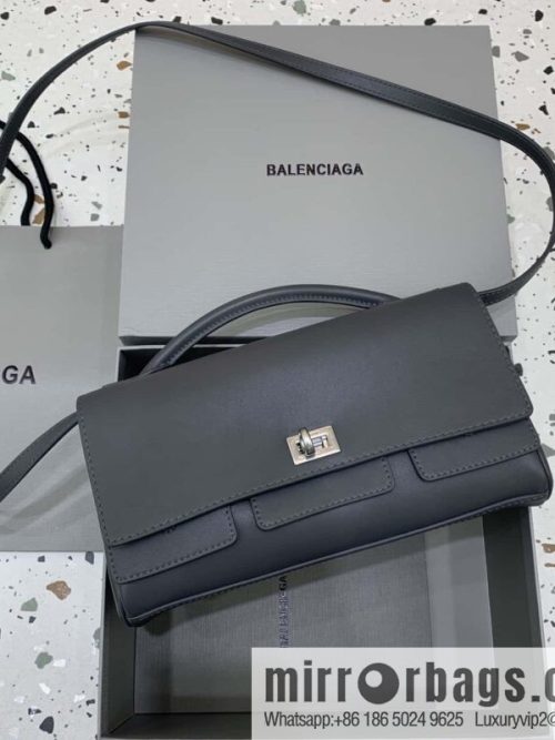 Balenciaga\'s new Bel Air Clutch clamshell clutch bag 843943 [dark gray]