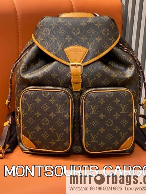 [Original order boutique] M14105 presbyopia, retro yellow leather backpack MONTSOURIS CARGO backpack