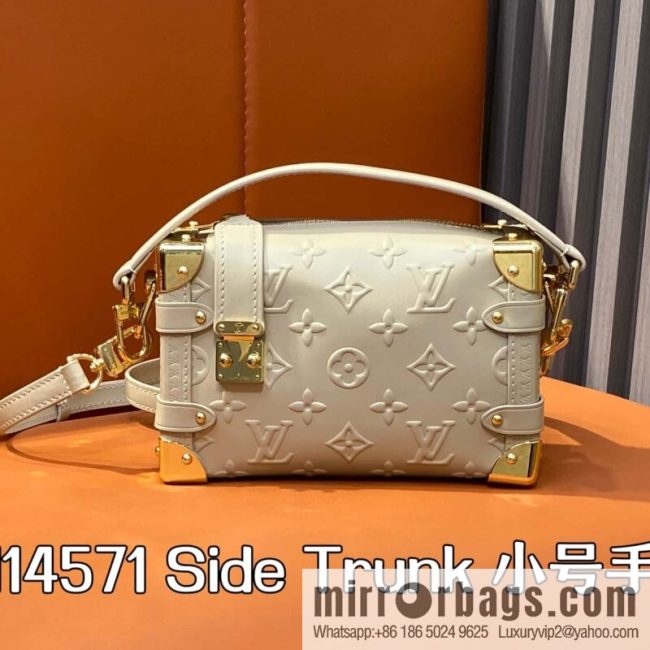 [Original order boutique] M14571 cream apricot, full leather soft box bag Side Trunk small handbag