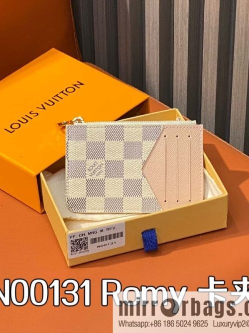 [Original order boutique] N00131 white grid pink, card bag card clip wallet M81881 M83602 Romy card clip