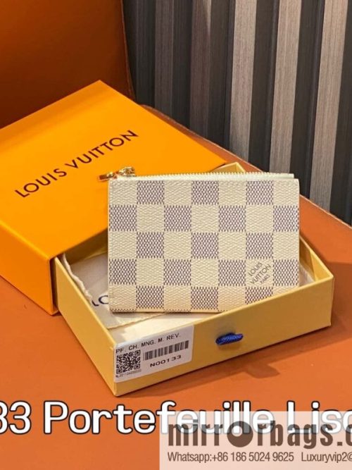 [Original order boutique] N00133 white grid pink, wallet 20% off change bag wallet Portefeuille Lisa wallet