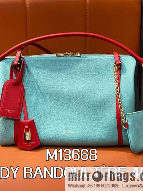 [Original order boutique] M13668 Macaron blue, full leather speedy pillow bag SPEEDY BANDOULIIZRE 40 handbag
