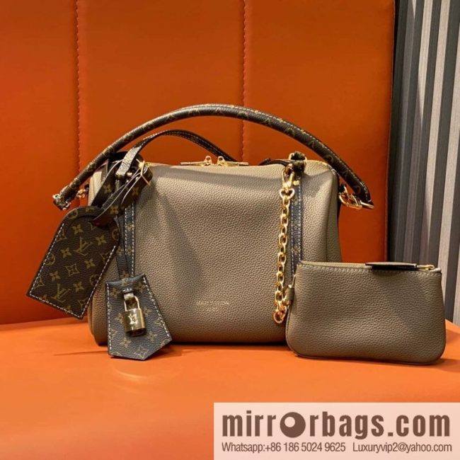 [Boutique‑grade] M13667 elephant gray, full leather speedy pillow bag SPEEDY BANDOULIZRE 25 handbag