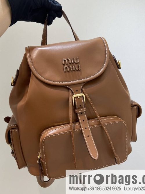 MIUMIU new backpack 5BZ042 large, caramel color