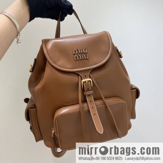 MIUMIU new backpack 5BZ042 large, caramel color