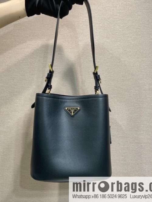 PRADA\'s new 1BE080 bucket bag, black.