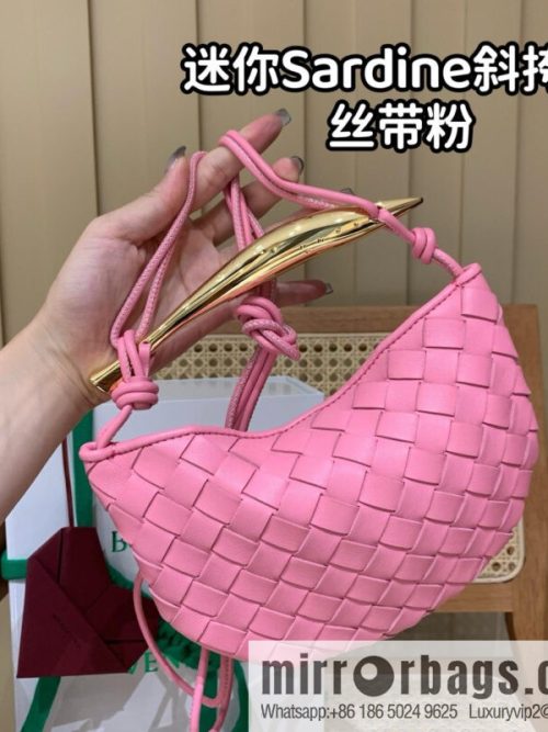 BV Mini Sardine Crossbody Bag 744267 Ribbon Powder