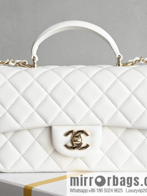 CHANEL 25P Mouth Cover Bag Hand Wrist AS2431 White