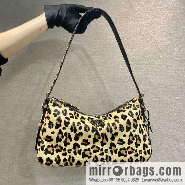 PRADA new Aimee armpit bag 1BC229 leopard print